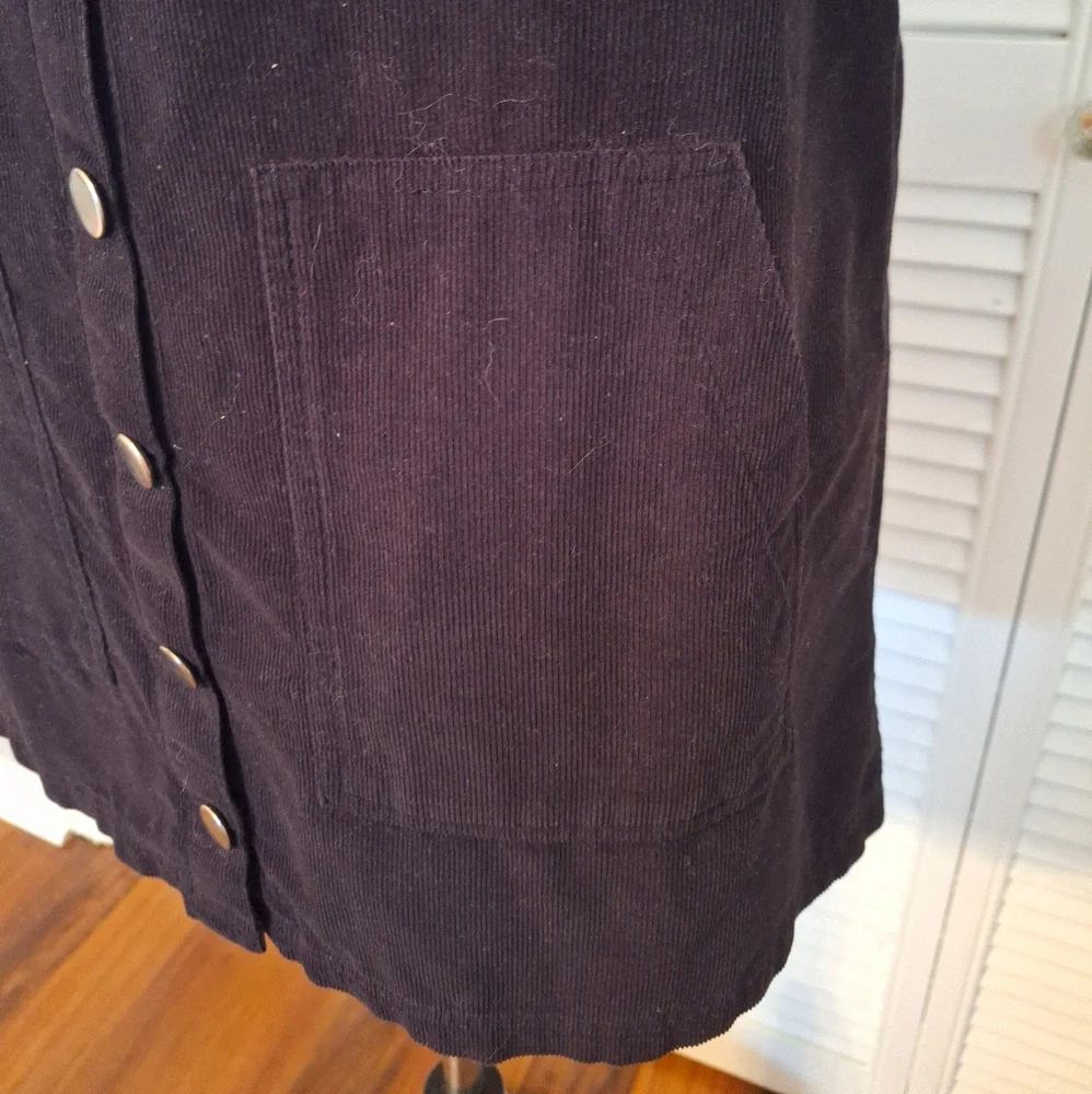 Harper heritage black corduroy overall mini dress small *D2 - Picture 9 of 9